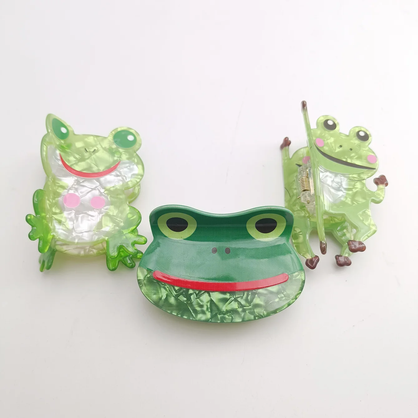 Acetic Acid Cartoon Shaped Hair Claw Clip Cute Animal Frog Chin Clip Ponytail Clip Hair Clip Female Girl Hair Accessories