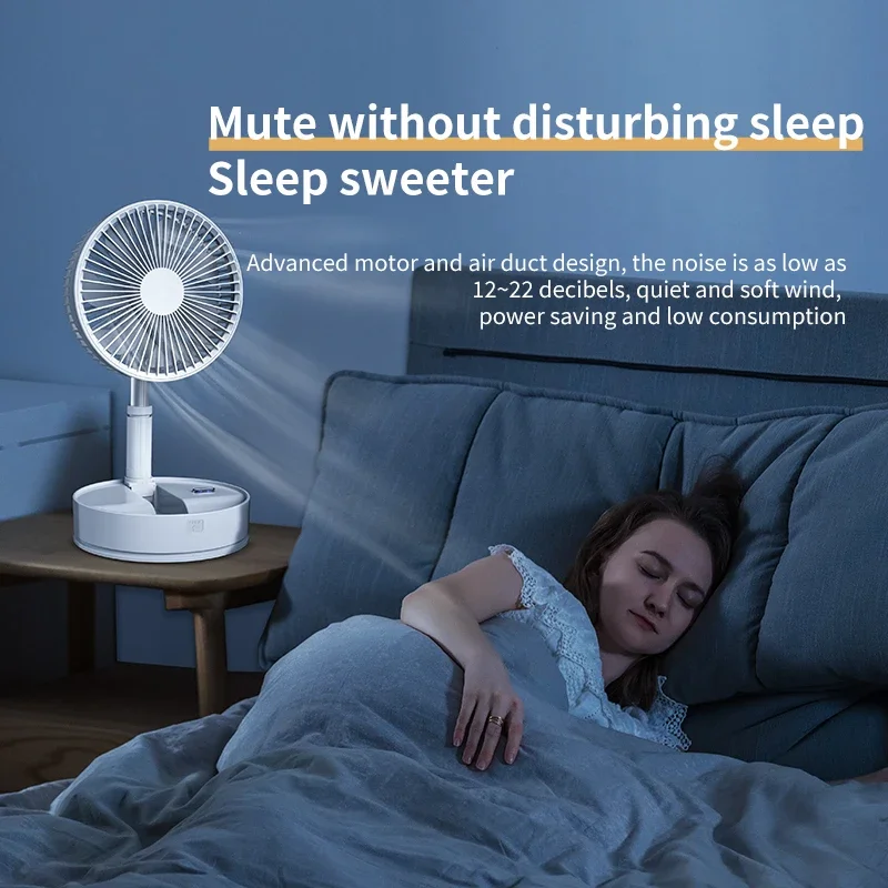 P11 Ventilatore pieghevole da 7200 mAh Ventilatore portatile da tavolo wireless ricaricabile elettrico USB con telecomando per uso domestico per la casa