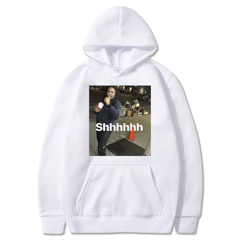 Lucki Shhhhh Funny Meme Print Hoodie Men Women Oversized Popular Sweatshirt Oversized Casual Fleece Warm Long Sleeve Streetwear