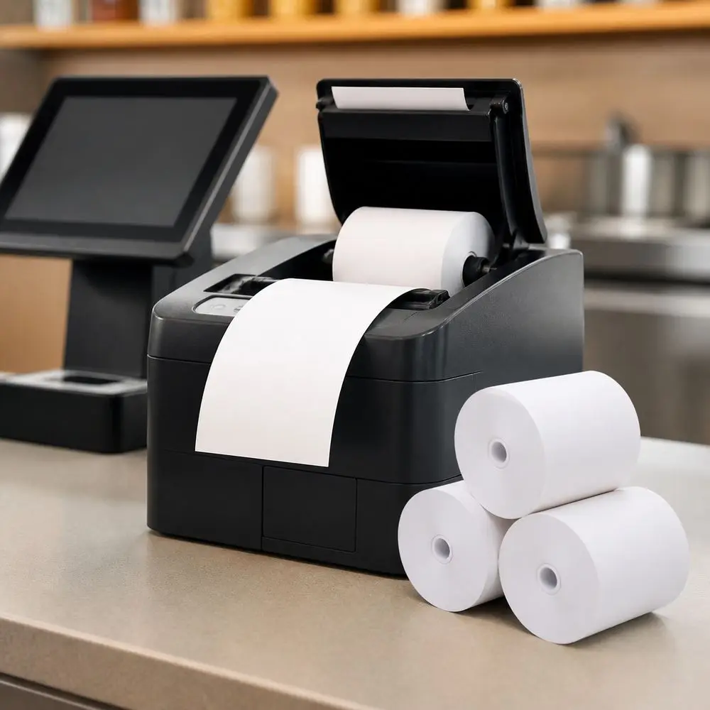 10Pcs 57x40mm Thermal Paper Roll White Clear Printing Receipt Paper Roll Smooth Feed Printer Paper Roll