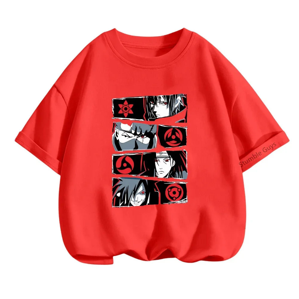 Anime Narutoes Tshirt Kids Boys Clothes Girls T-shirt Cartoon Tees Children Summer Teen Short Sleeve Tops Fashion Kids Clothing