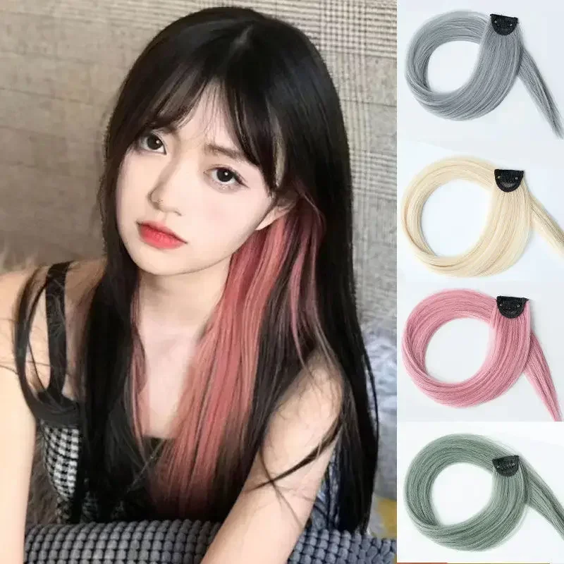 Clip de extensión de cabello sintético para mujer, horquilla de oreja colgante recta, herramienta de extensión de cabello, accesorios, 1 unidad