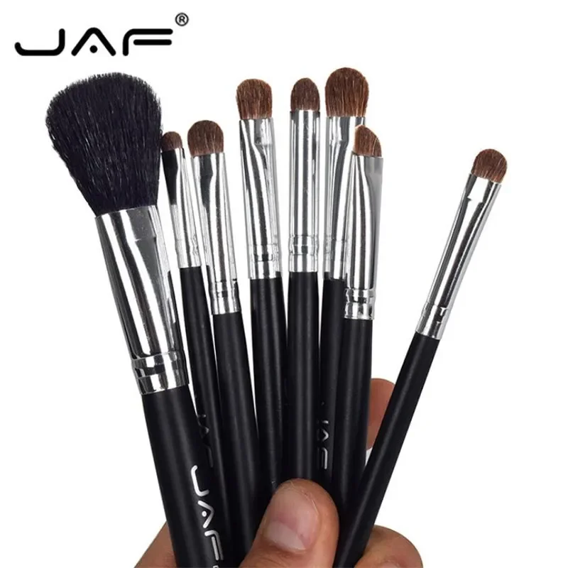 JAFプロフェッショナル8本セットメイクブラシセット収納袋付きソフトアニマルヘアパウダーアイシャドウブラシ brochas maquillaje