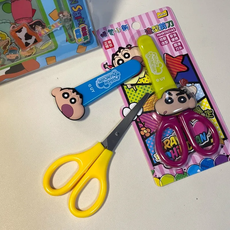 الكرتون أنيمي تلوين شين تشان السلامة القرطاسية مقص الطالب دليل مقص طالب لوازم الفتيات هدية عيد ميلاد اللعب