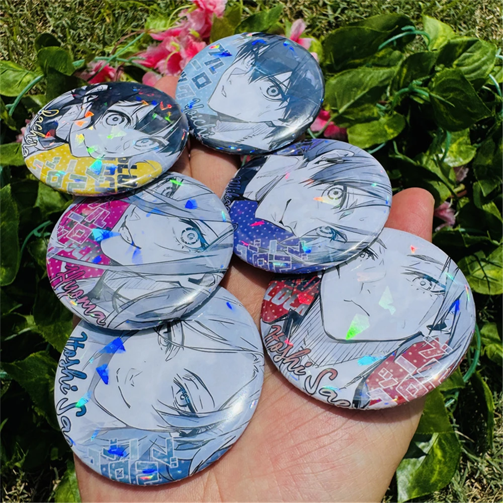 Anime BLUE LOCK Mikage Reo Michael Kaiser Chigiri Hyoma Cosplay Badge Pin SPTE Tinplate Brooch﻿