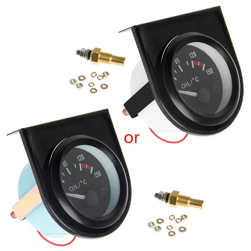 52mm Car Motorcycle Pointer Celsius Digital LED Light Oil Temp Gauge Modified Delivery Sensor Temperature Meter 50 - 150℃