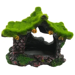 Aquarium Decoration House Resin Hollow Hiding House, Beta Fish Log Driftwood Accessories Cave Decoration Tank