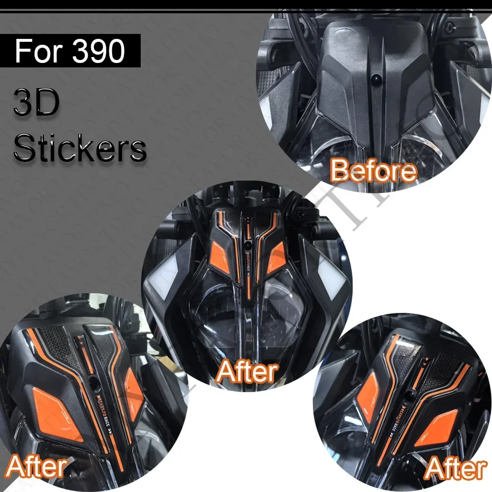 390 Duk FIT 2024 Motorcycle Fairing Fender Protector Tank Pad Side Grips Gas Fuel Oil Kit Knee TankPad Stickers Decals Adhesive