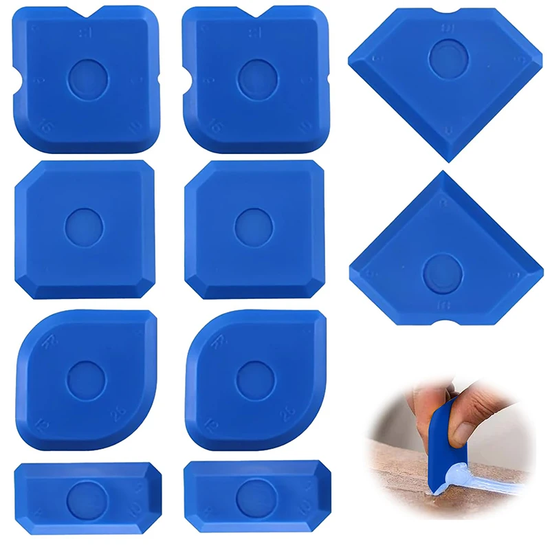 10Pcs Plastic Sealant Finishing Tool Set Caulking Tool Kit Joint Sealant Spreader Spatula Scraper Caulk Scraper and Profiling Ki
