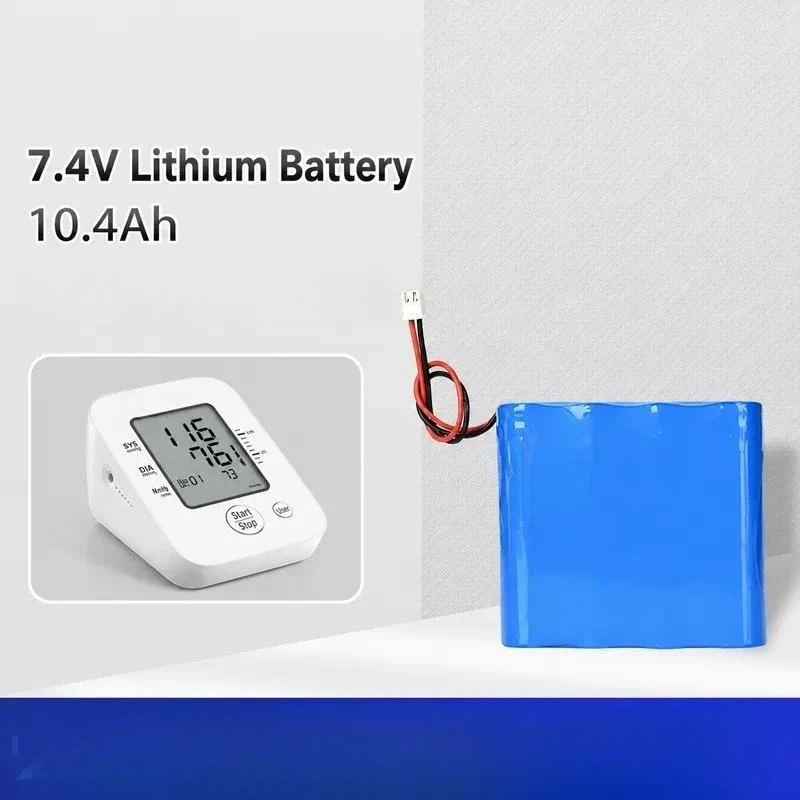 18650 Lithium Battery Pack 7.4V 10400mAh with Protection Board Wired Rechargeable Battery for Charging Measuring Instrument