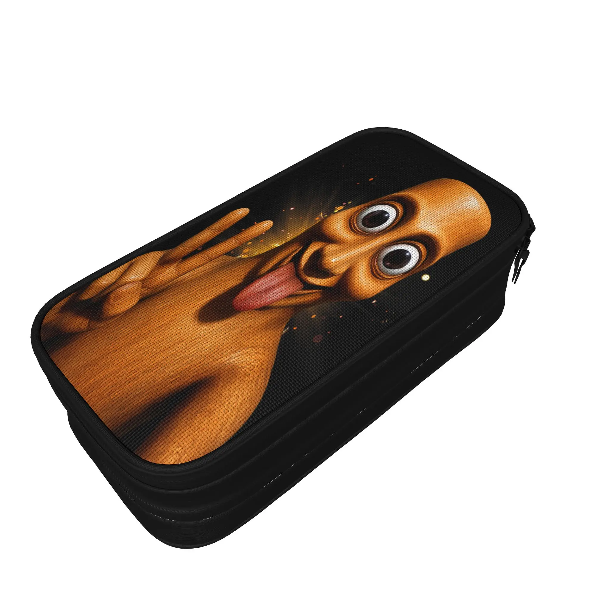 Funny Halloween Tung Tung Sahur Peace Sign Tongue Out Meme Pencil Case Boy Girl Pencil Box Print School Pencil Cases Stationery
