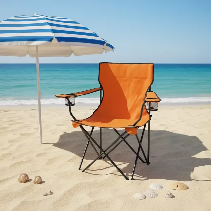 for Custom Cheap Outdoor Portable 52x85cm Backrest Folding Camping Chair Foldable Beach Chairs