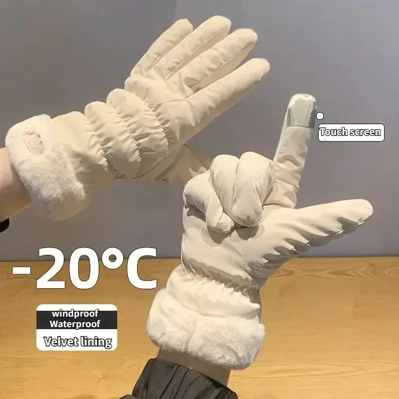 2024 lindos guantes acolchados guantes de osito mujeres invierno polar grueso cálido ciclismo montañismo esquí guantes de algodón de felpa