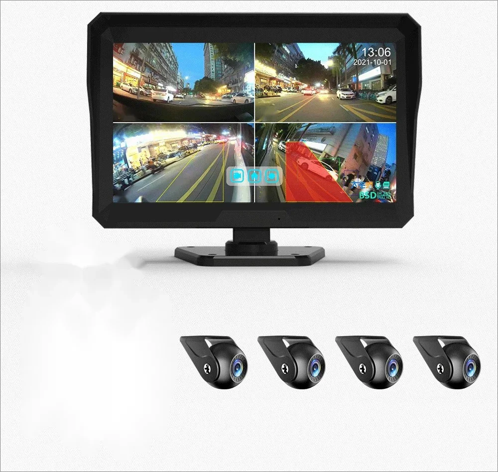 

Semi-trailer four-way monitoring large truck driving recorder 24v HD night vision BSD blind spot early warning anti-theft oil