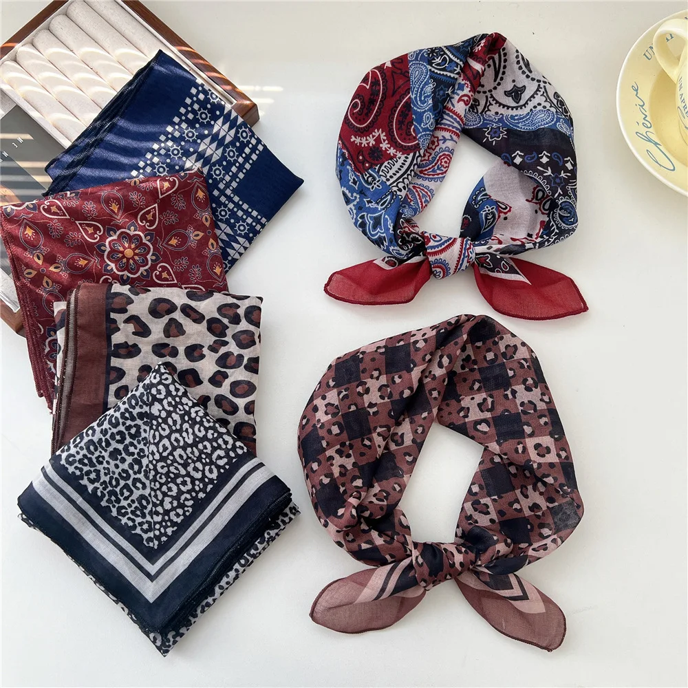 55*55cm Square Cotton Hair Scarf Hairband Headband Hairscarf Headscarf Turban Shawl Wrap Bandanas