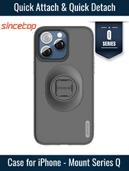 Shockproof Case for iPhone 17/16/15/14Plus/13 Mini/12 Pro/11ProMax Quick Mount Case with Adapter for sincetop Mount SeriesQ