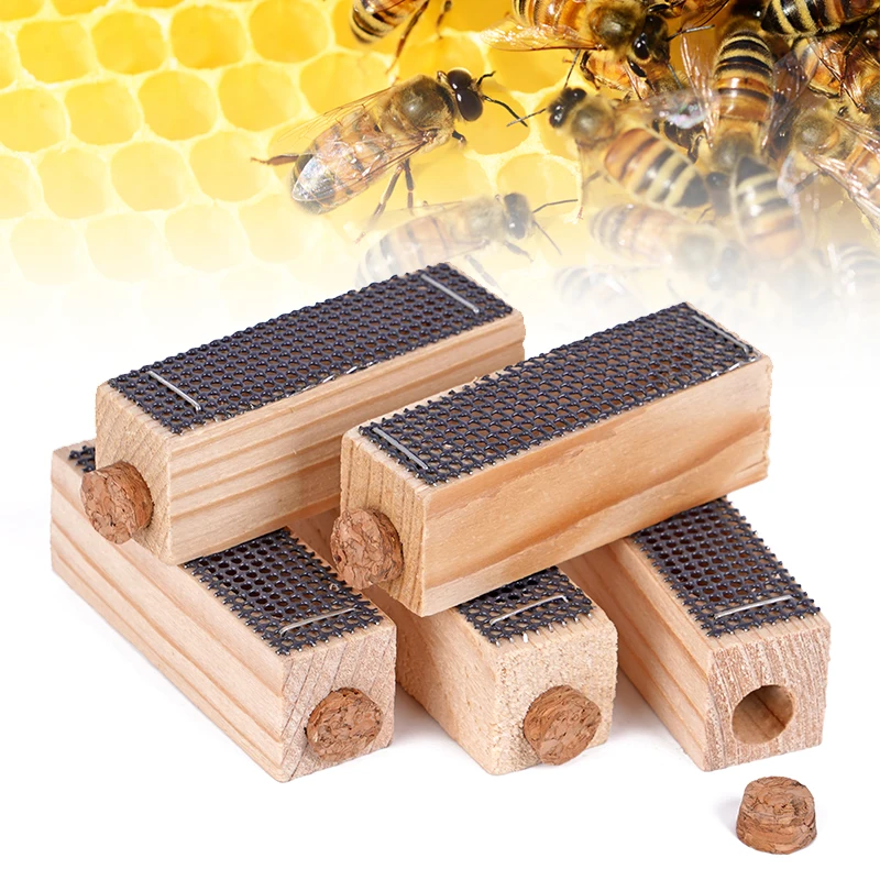 20 Pcs Wooden Queen Bee Cage, Mutil-Functional Beehive Bee Cage Rearing Cage Cell, Bees Queen Post Prisoner, Beekeeping Tools