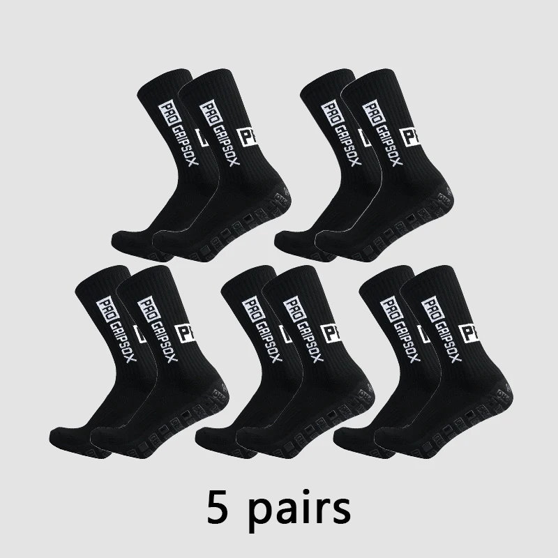 5 Paar PRO Grip Sokken Anti-Slip Voetbalsokken voor Heren en Dames, Anti-Slip Voetbalsokken met Grip Pads voor Voetbal