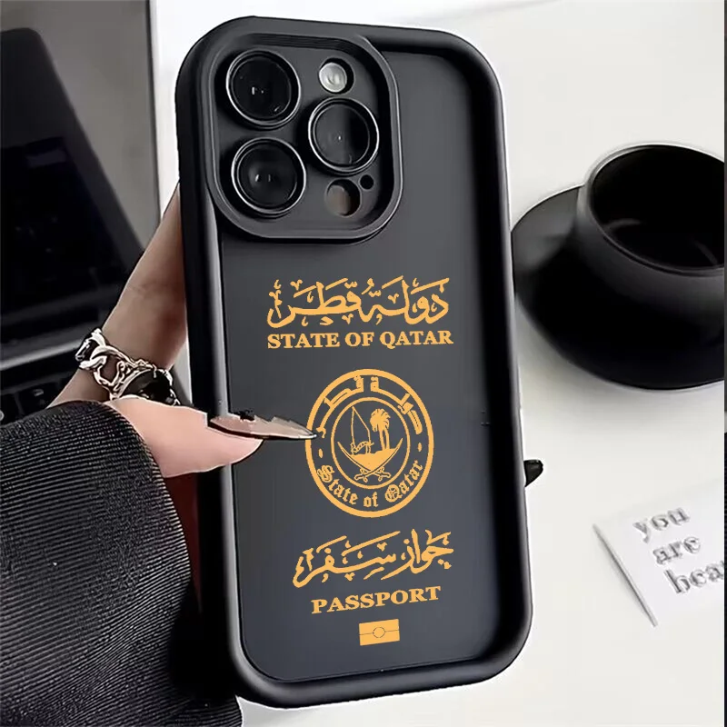 Qatar Passport Phone Case for iPhone 16 15 14 13 12 11 Pro Max Mini XR XS X 7 8 6 6s Plus Soft TPU Back Cover