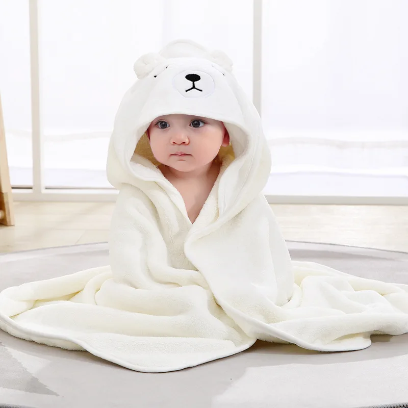 80*80cm Toddler Hooded Towels Newborn Kids Bathrobe Super Soft Bath Towel Blanket Warm Sleeping Swaddle Wrap for Infant Boy Girl