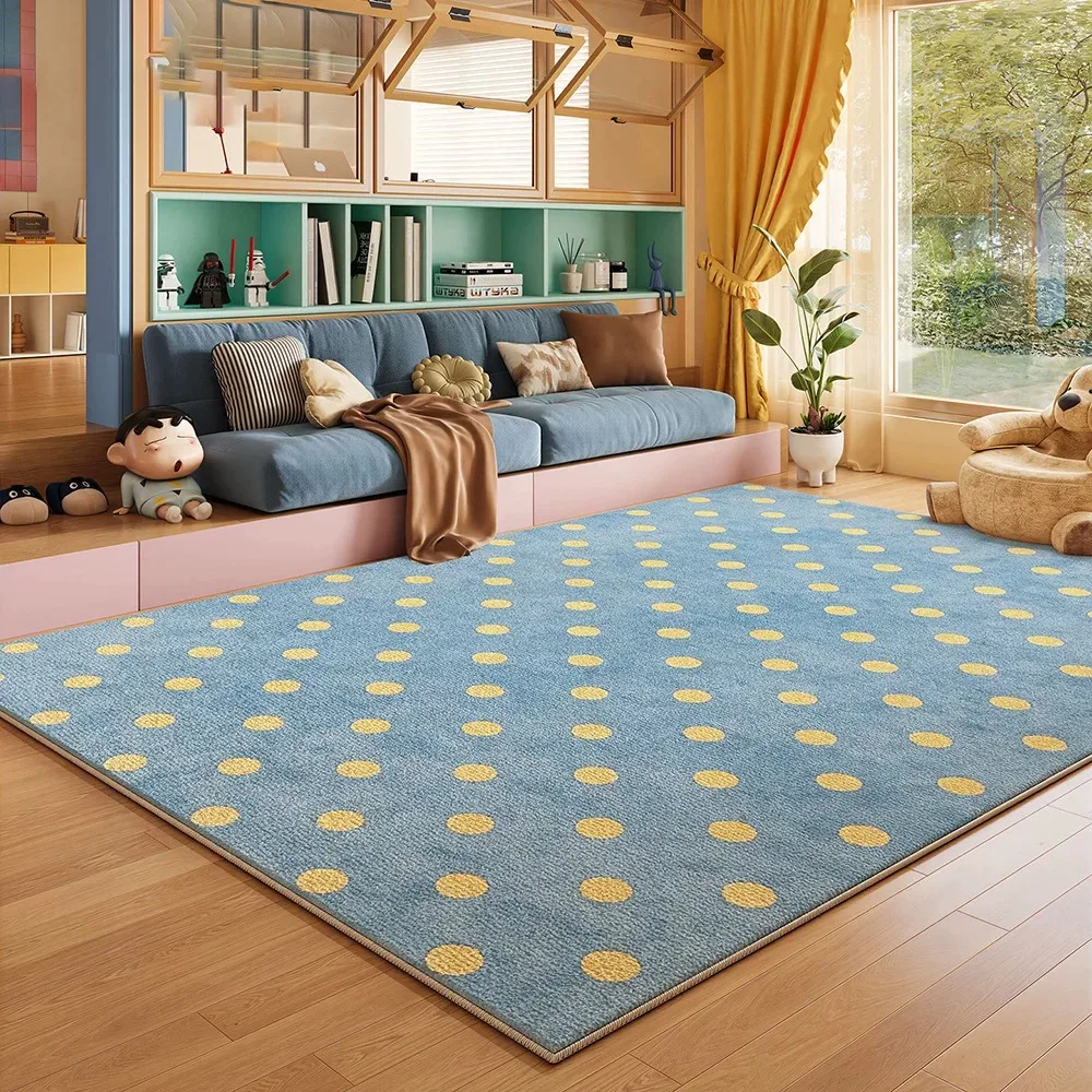 Blue Living Room Large Area Carpet Light Luxury Short Plush Non-slip Carpet Coffee Tables Floor Mat Bedroom Rugs Study Mats 거실러그