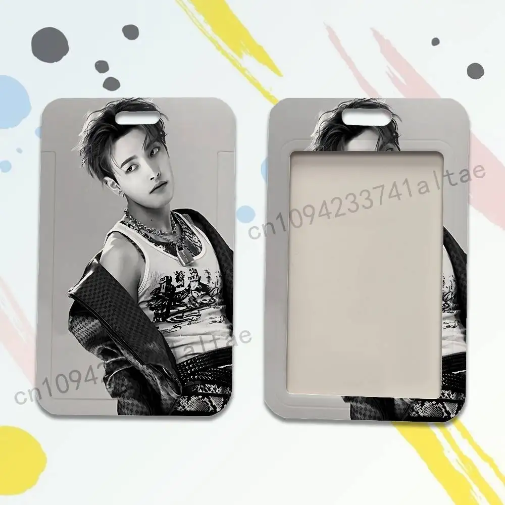 Hot A-ATEEZ-Z Kpop Badge Holder Pass Bus Work Card Cover Chest Pocket Students Card Holder Small Gift image 6