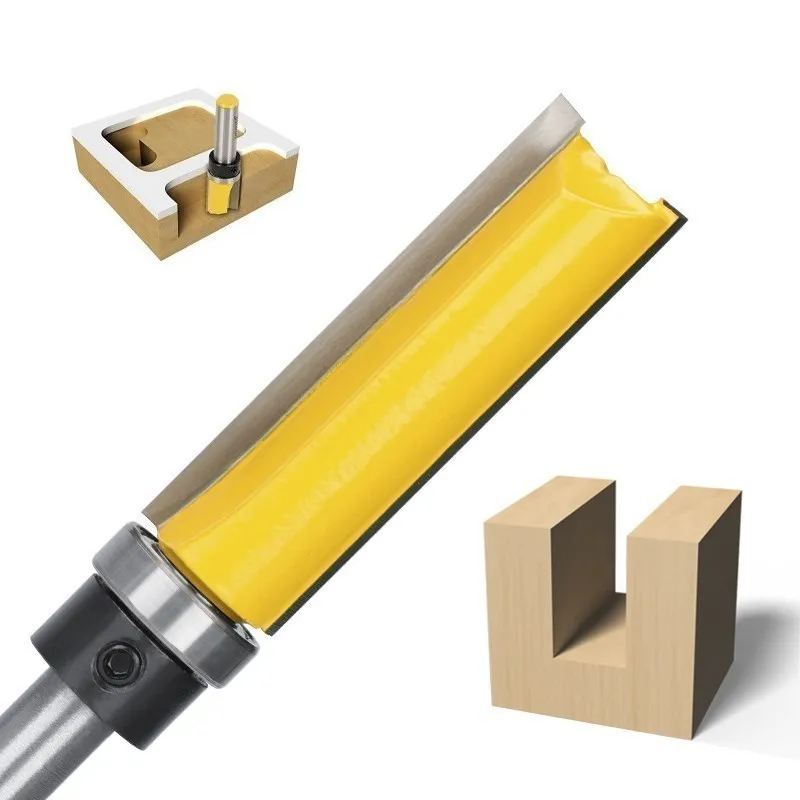 8mm Shank Flush Trim Router Bit Pattern Bit Template Wood Milling Cutter Straight Mill with Bearing Carpenter Tool