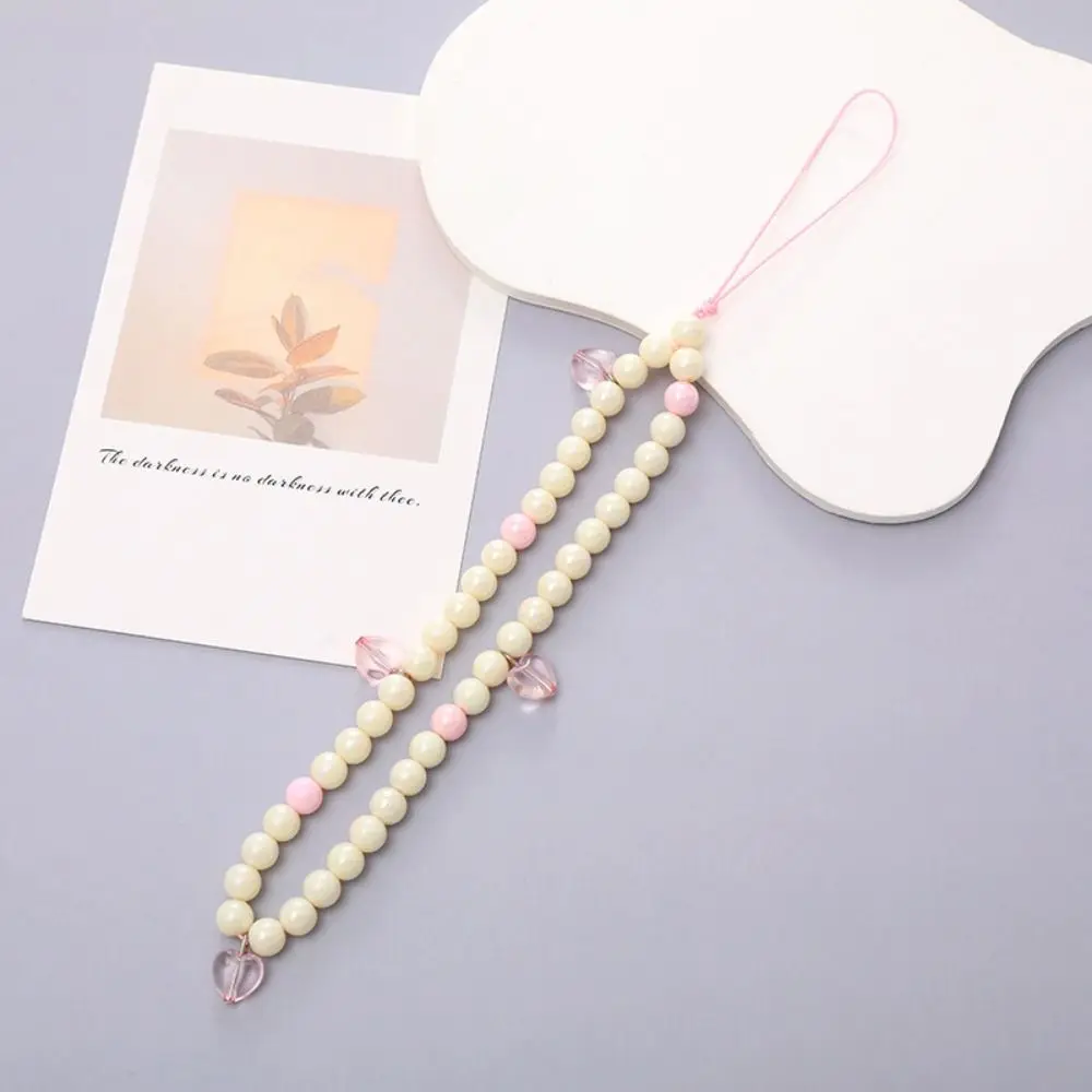 Ins Handmade Beaded Phone Lanyard Wrist Strap Beaded Pearl Phone Chain Anti Loss Sling Colorful Cellphone Charm Bag Pendant
