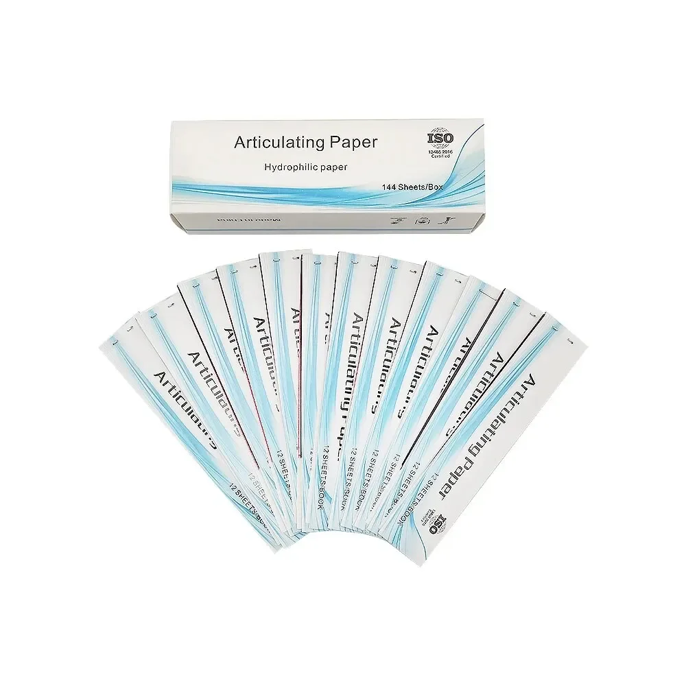 5 Box Dental Articulating Paper Strips Blue/Red Double-side Bite Paper 100um Hydrophilic Paper Denspay Consumables