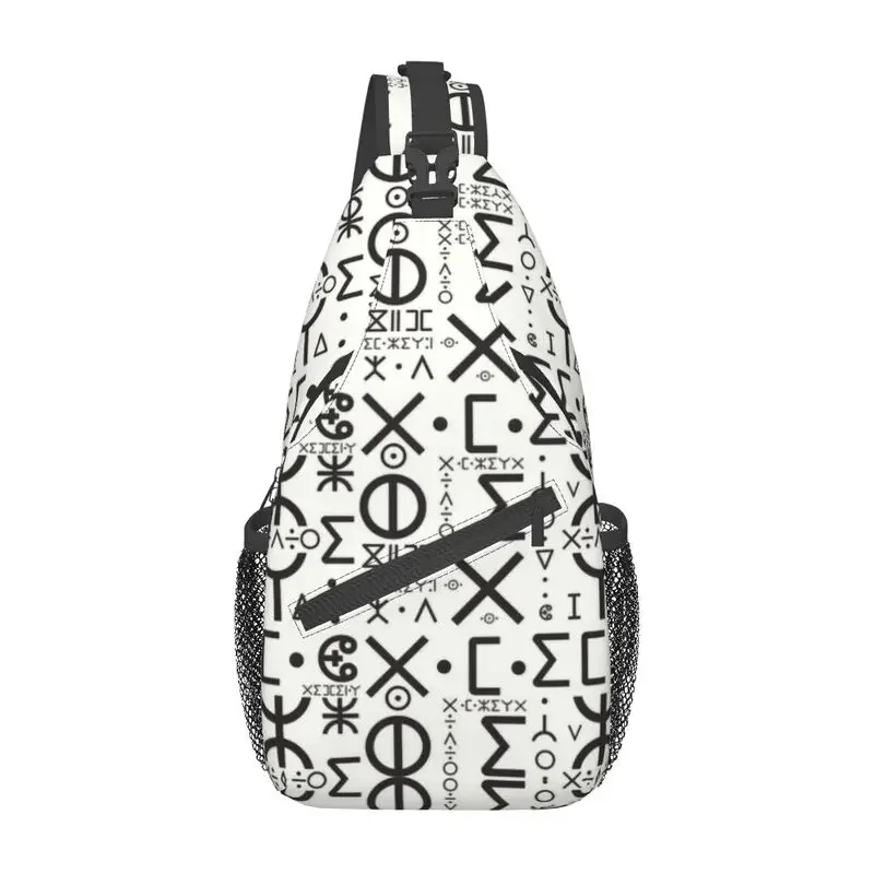 Tifinagh Amazigh Alphabet Art Sling Chest Bag Imazighen Flag Crossbody Shoulder Backpack for Men Traveling Daypack