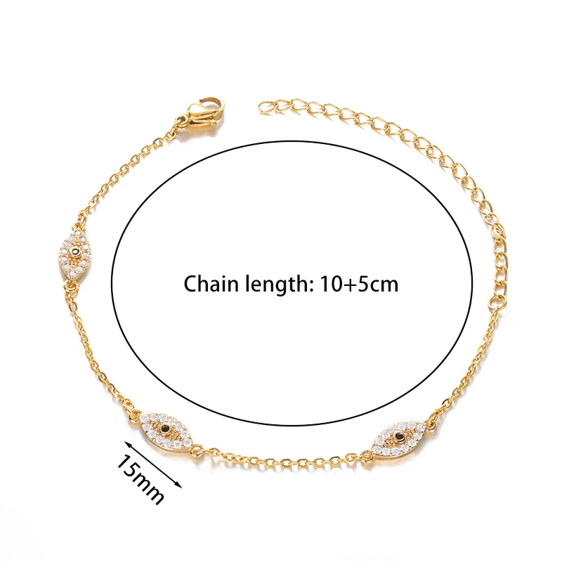 2023 Fashion Shiny Evil Eye Bracelet For Women Gold Color Lucky Eye Adjustable Hand Chain Zircon Bracelet Jewelry Accessories