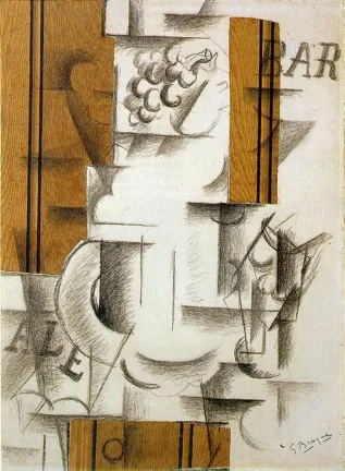 100% handmade high quality Abstract Oil Painting Reproduction on Linen Canvas Wall Art,Fruit Dish and Glass by Pablo Picasso