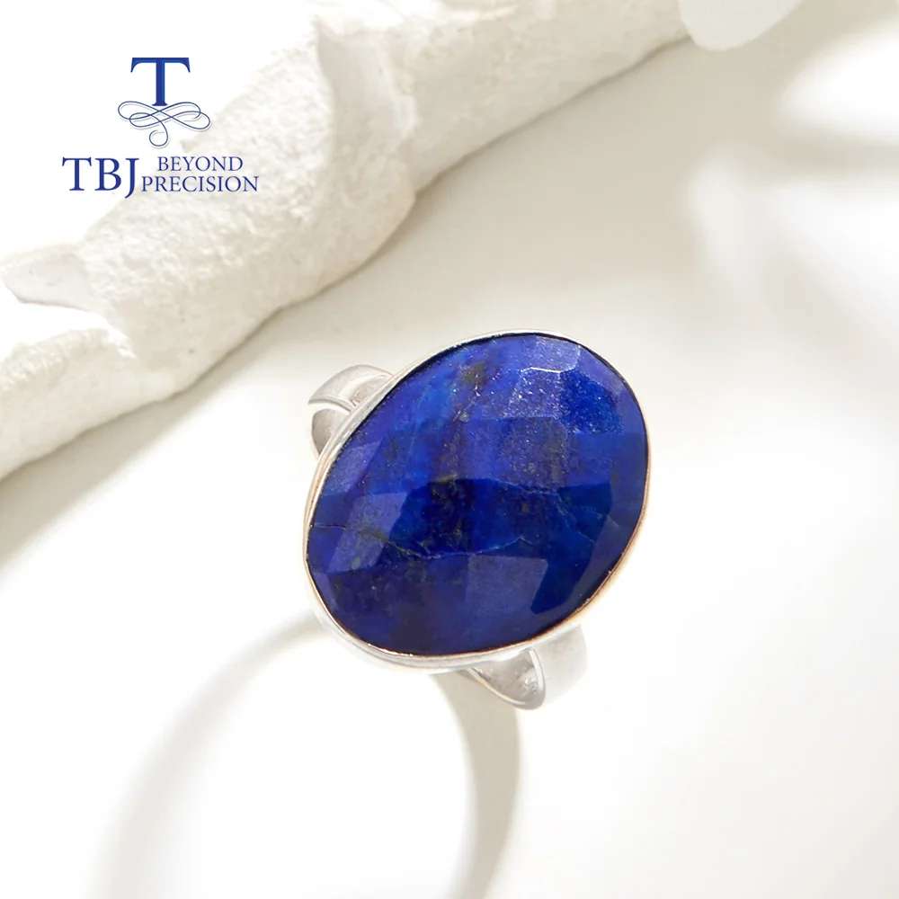 

2023 Handmade Simple Bezel Ring natural Lapis unique gemstone fine jewelry 925 sterling silver for women wife mom nice gift