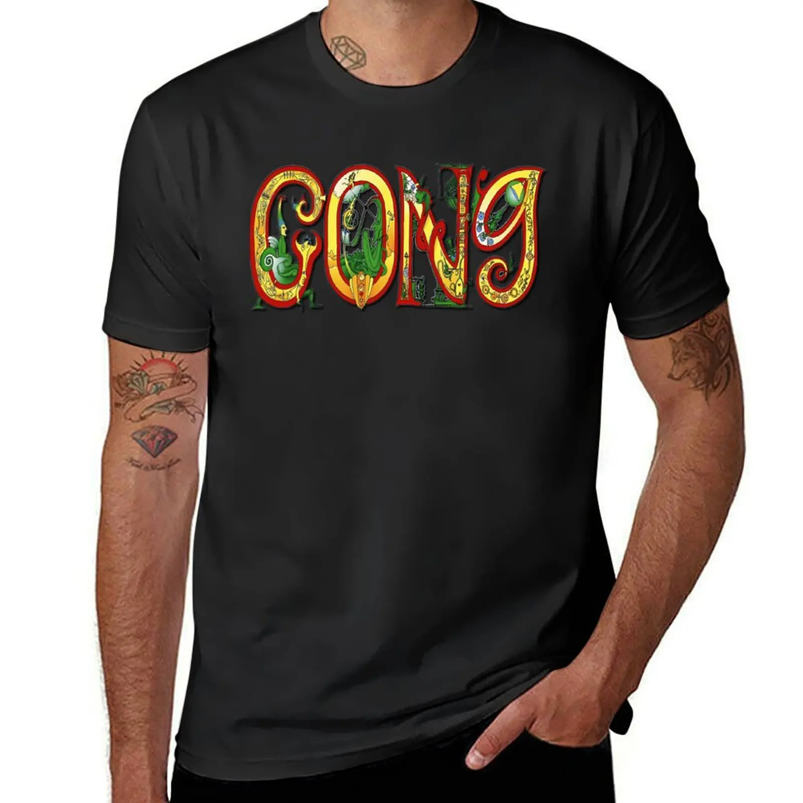 Gong Band Rock English T-Shirt plus sizes animal prinfor boys boys animal print kawaii clothes oversized t shirts for men