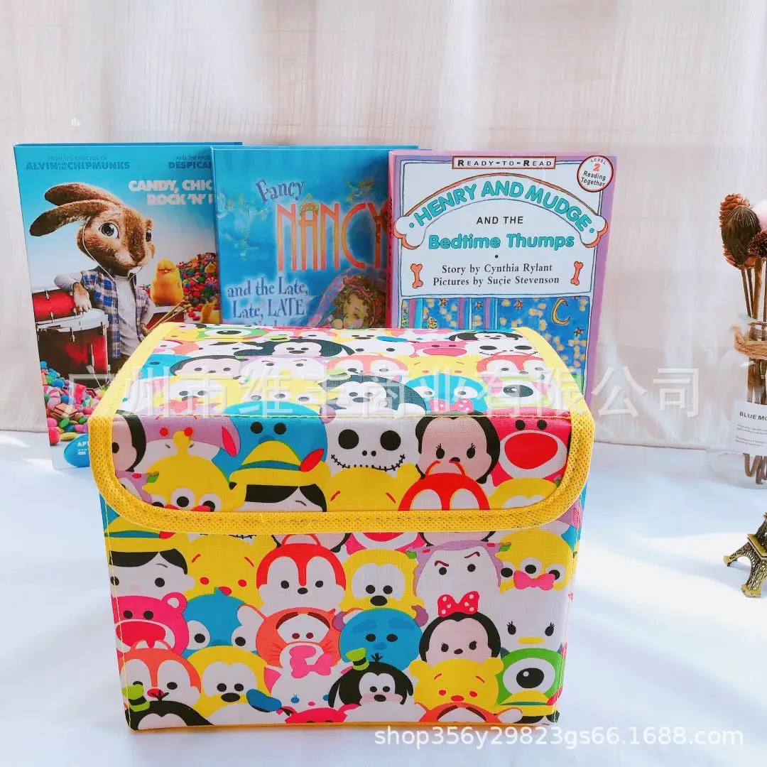 Disney Stitch Box Oxford Cartoon Cute Mickey Mouse schowek na biurko składane miejsce do przechowywania organizowanie pudełka na przyjęcie prezent