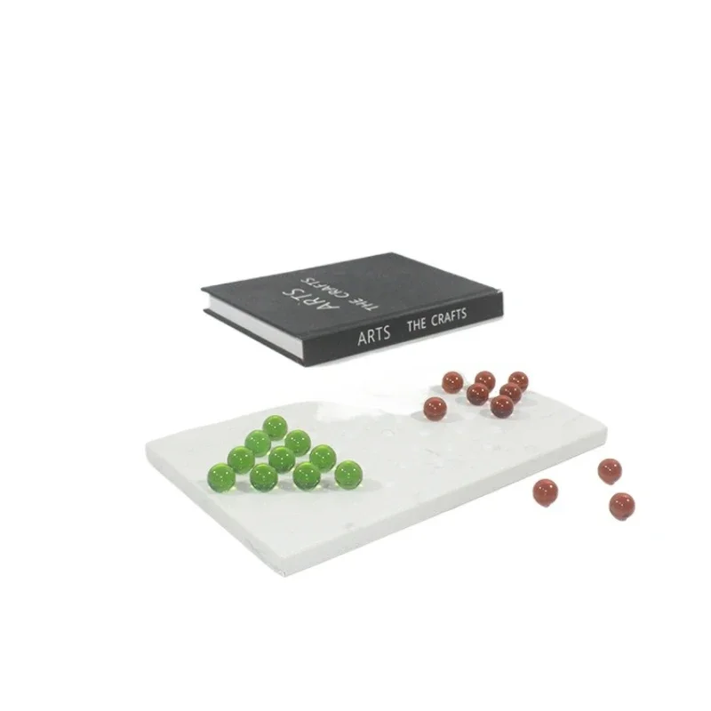 Modern minimalist creative marble acrylic chess board living room ornament model room coffee table creative soft decoration