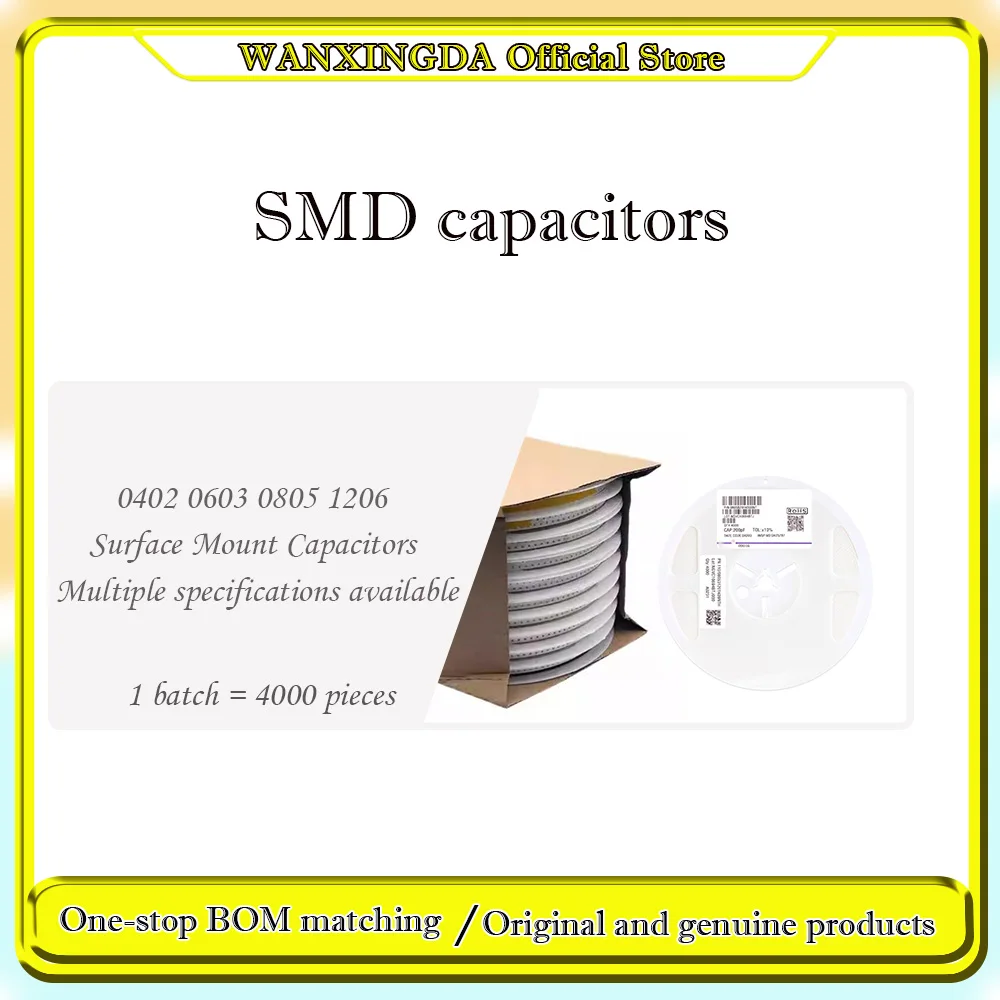 

4000Pcs 0402 0603 0805 1206 1pF 2pF 5pF 7pF 15 18 3.5pF 6.8pF 82pF 100pF 1nF 10nF 1uF 10uF 100nF 220pF 22nF 220nF 47nF 47uF