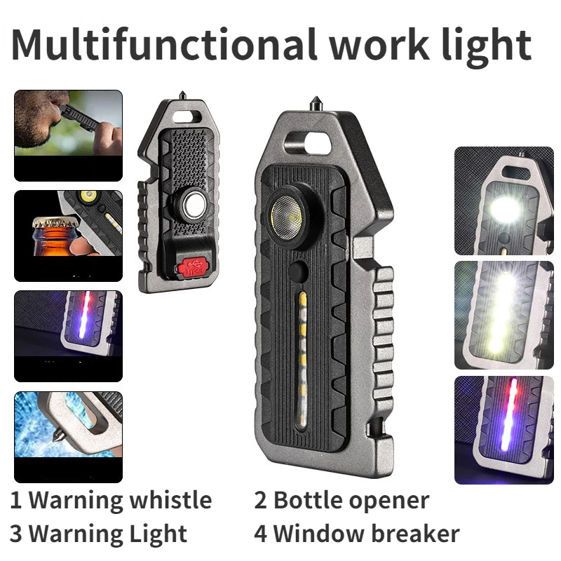 LED Red Blue Shoulder Tactical Police Flashlight with Clip USB Rechargeable Torch Bike Taillight Helmet Warn Light