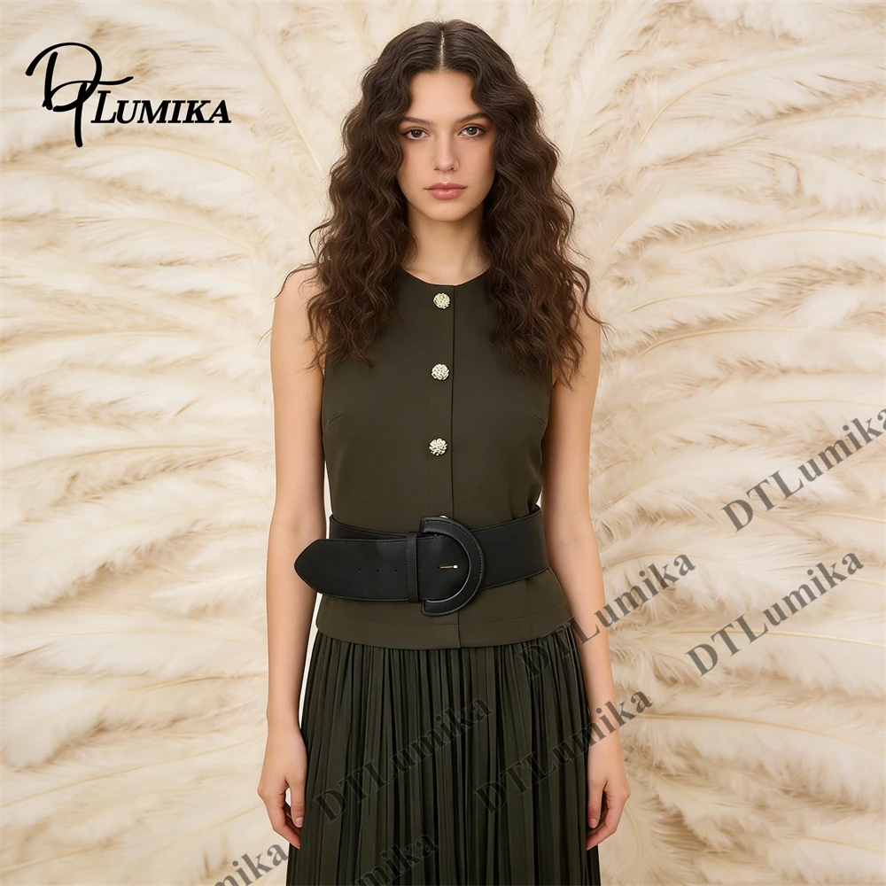 Damska oliwkowa zielona sukien – Women Formal Wear Belt recenzja i cena