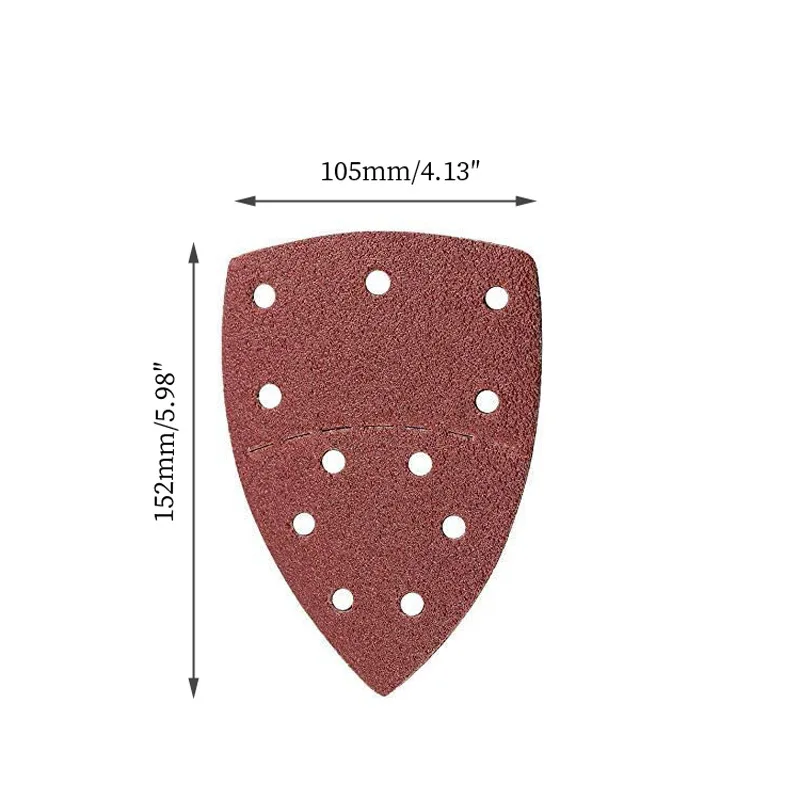 10/20Pcs 11 Holes Mouse Detail Sander Sandpaper Triangular Sanding Paper for Multi Sander Bosch PSM 160A Detail Palm 40-320 Grit