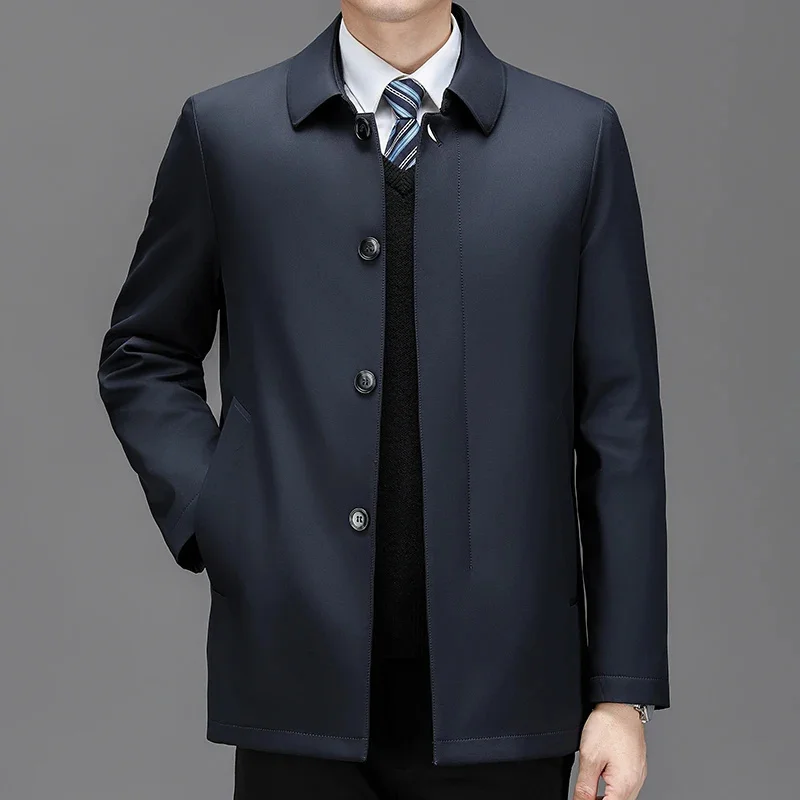 Autumn YXL-7790 And Winter New Men's Down Coat With Thickened Polo Collar Warm Coat, Casual Tank Detachable Jacket