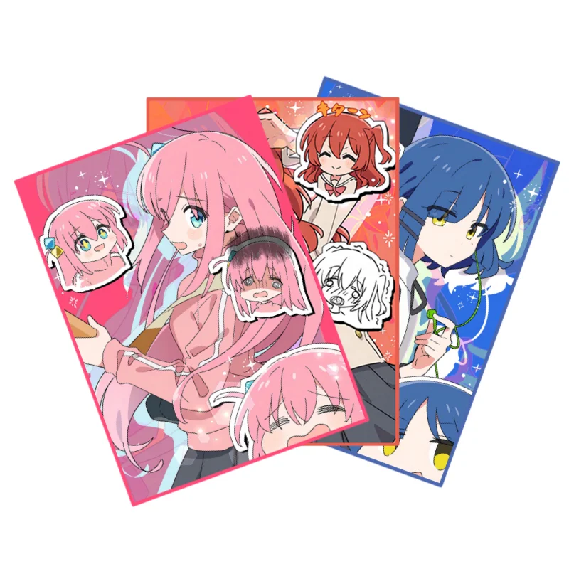 60Pcs/Set ACG Cards Sleeve Bocchi The Rock Gotoh Hitori Kita Ikuyo Anime Game Characters Colorful DIY Cards Protective Cover Toy