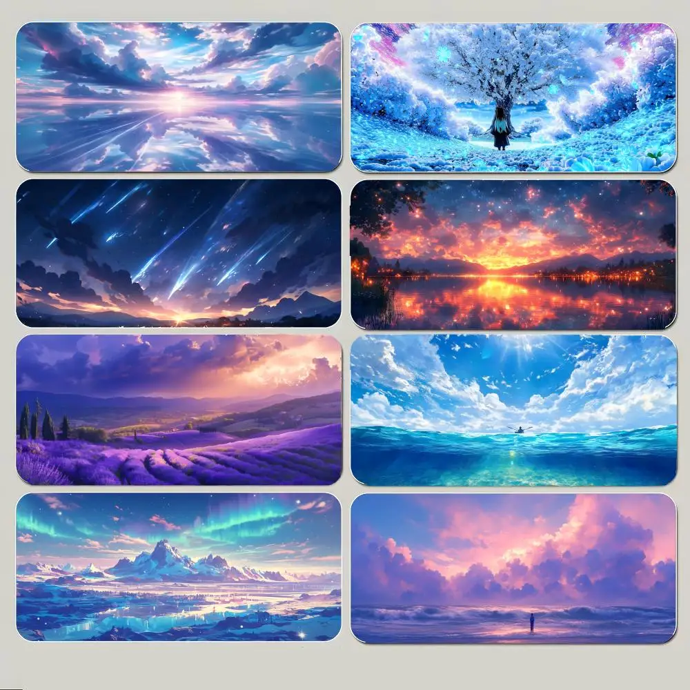 Colorful Cloud Beautiful Calm Art Mouse Pad Large Gaming Mousepad with Thick Stitched Edge Non-Slip Desk Mat