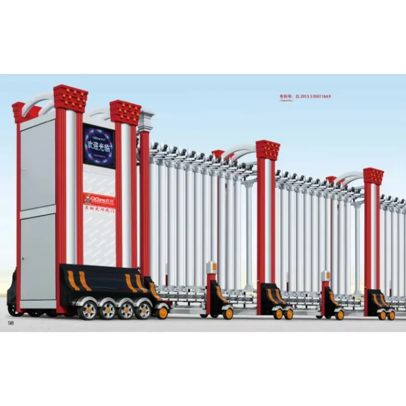 

Fold Gates Automatic Aluminum Industrial Outdoor Graphic Design Gray Wireless Control Box And Remote Control Retractable CN;GUA