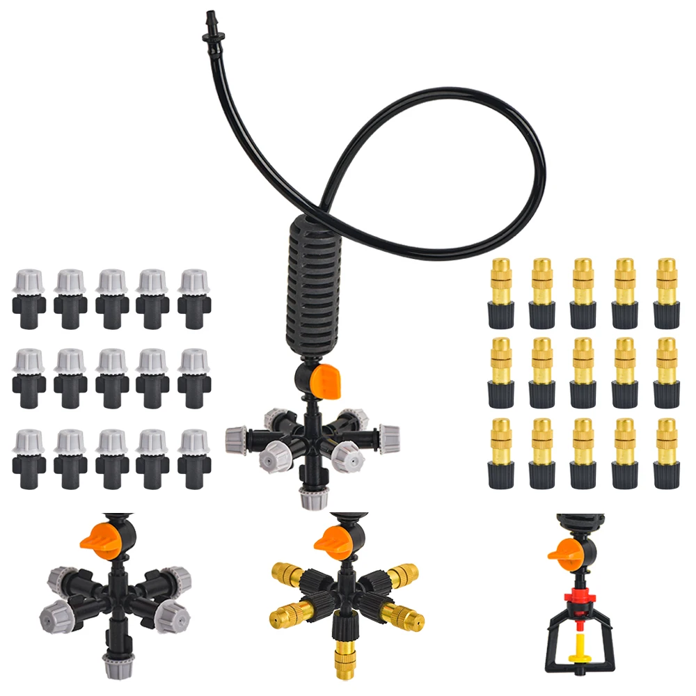 Wiszące dysza zamgławiająca mgła wodna System zraszania w 5/7 sposób regulowany zestaw opryskiwacza do nawilżania szklarni