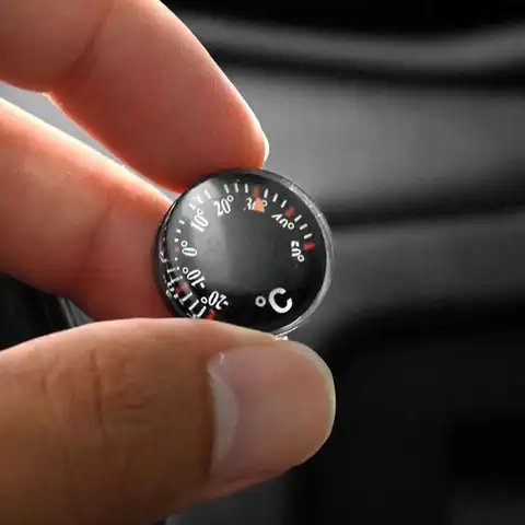 1-Piece Mini Car Thermometer Battery-free Dashboard Thermometer, Easy Stick Mount, No Battery Required, Compact Car Interior