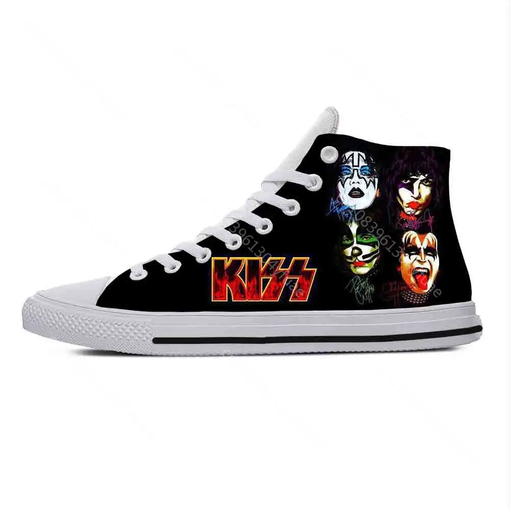 Heavy Metal Rock Band Music Singer Kiss Fashion Casual Cloth Shoes High Top Lightweight Breathable 3D Print Men Women Sneakers