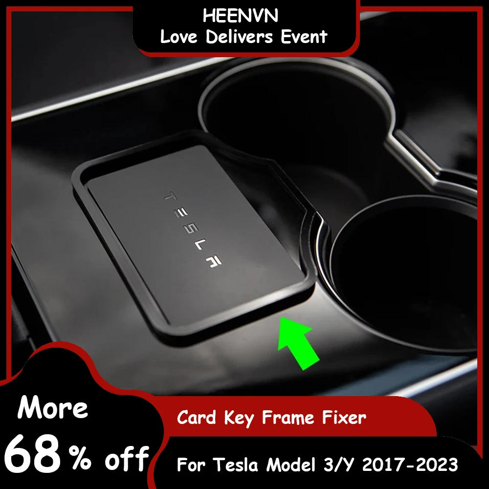 Heenvn Modello 3 Auto Motore Scheda di Avviamento Chiave Trim Telaio Supporto Fissatore Limitazione Adesivo Per Tesla Modello Y 2023 Accessori