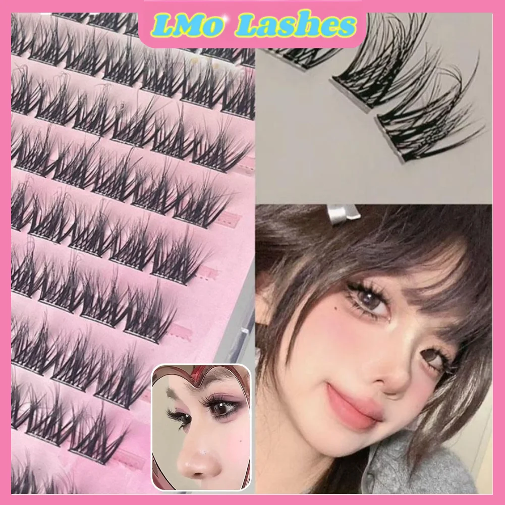 Ciglia finte visone segmentate 5D Ciglia finte autoadesive senza colla Estensioni individuali spesse naturali per il trucco quotidiano delle feste