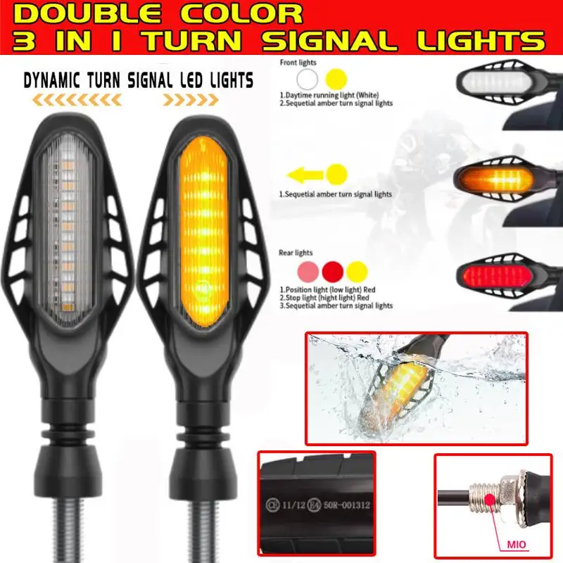 Clignotants LED universels pour motos, clignotant à eau courante, citations intégrées, voyant lumineux clignotant, 12V, 10mm, 16LED